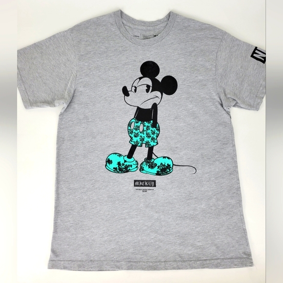 Disney Mickey mouse Graphic Grey T Shirt top Size M - Picture 2 of 5